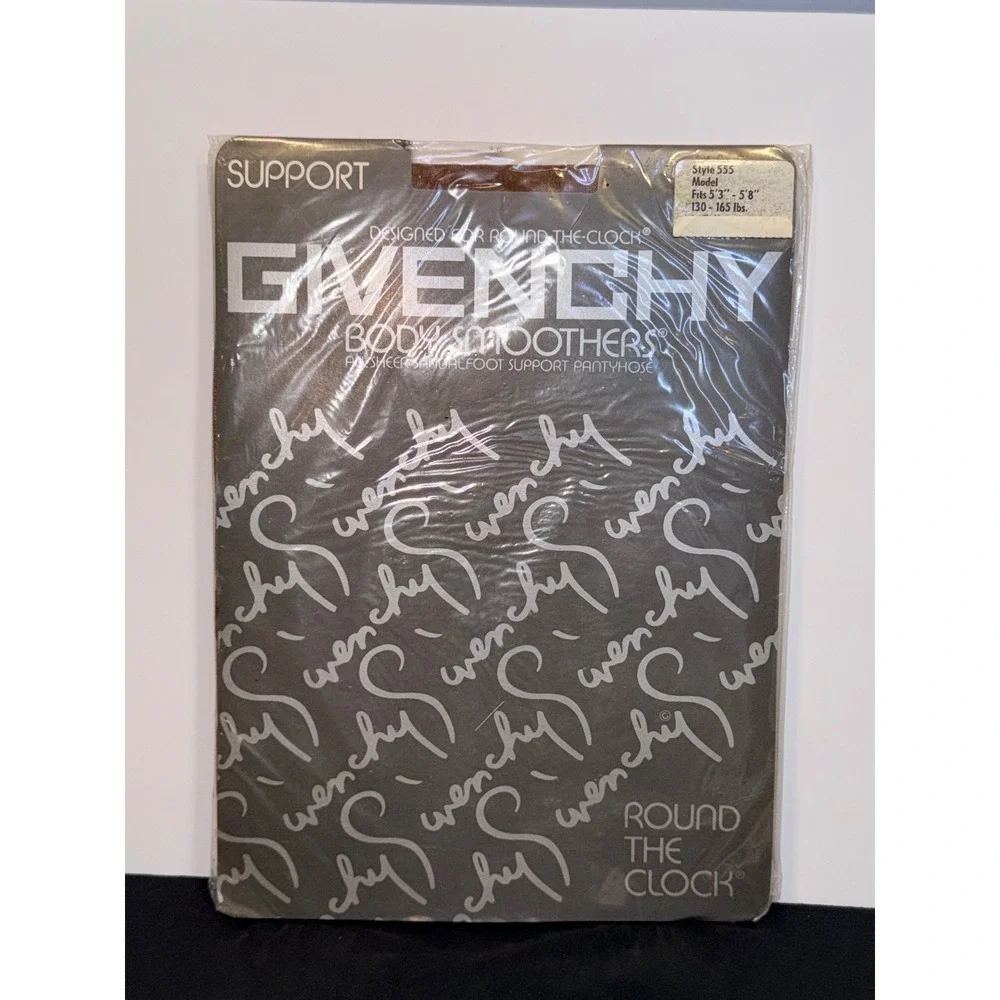 Givenchy Body Smoothers Support Pantyhose Style 555 Sheer Sandalfoot Brown Model